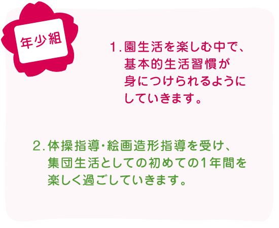 「年少組」では